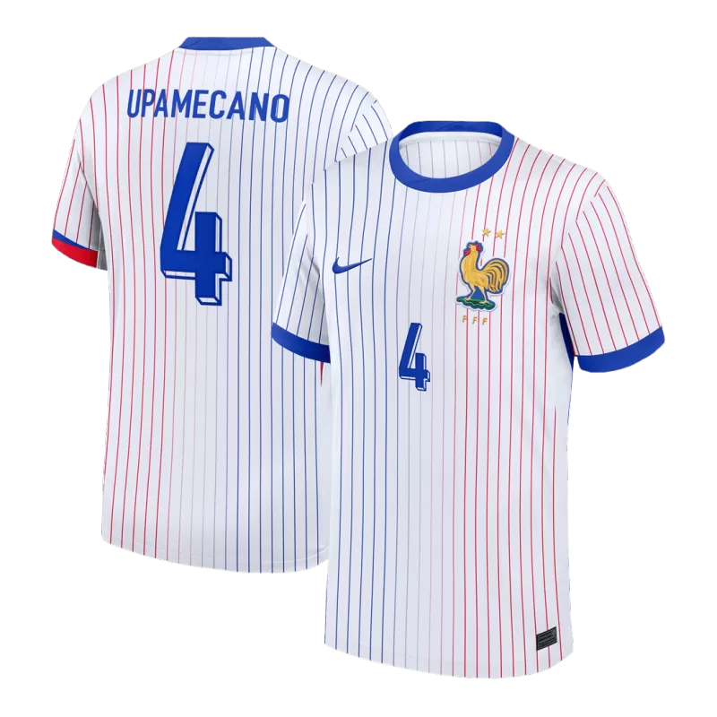 Maillot de football extérieur de l'équipe de France UPAMECANO n°4